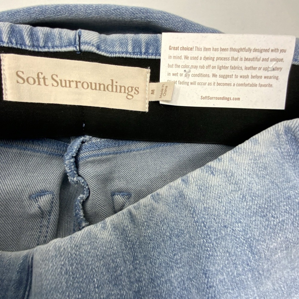 Soft Surroundings Light Wash Ankle Legging Jeans Blue Pull On Size M 10-12 - Picture 11 of 12